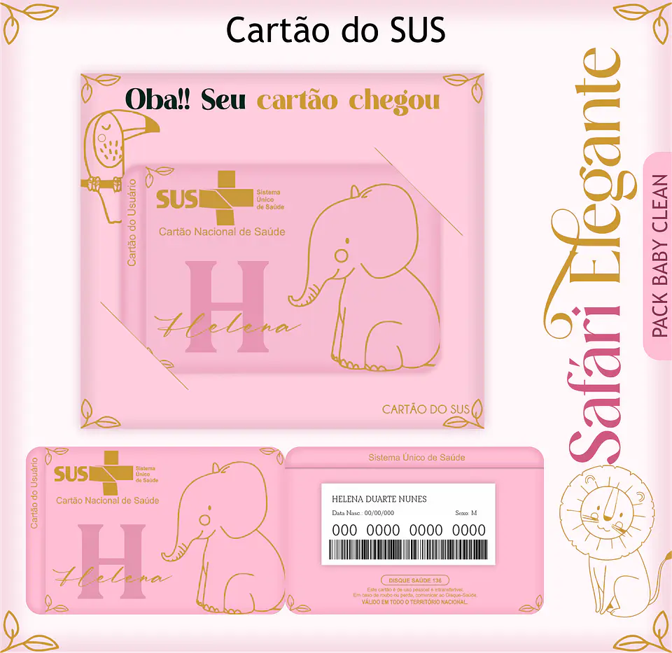 Arquivo Digital Caderneta, Livro do Bebe, Álbum Safari Elegante 3
