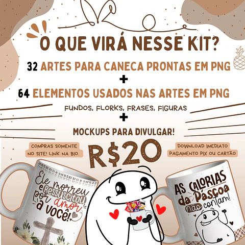 Arquivo Digital Pack Sublimação Caneca Páscoa