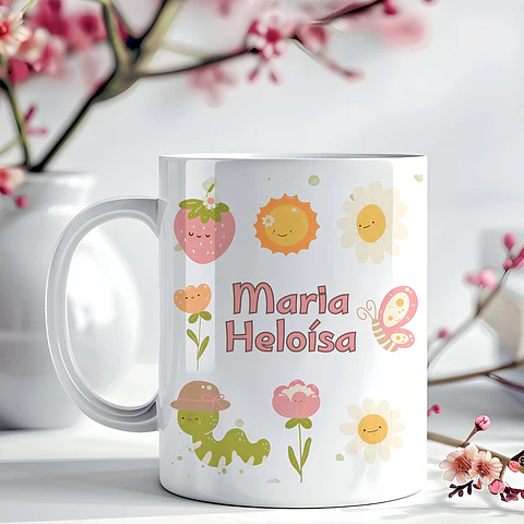 Arquivo Digital Sublimação Caneca Bichinhos e Jardim