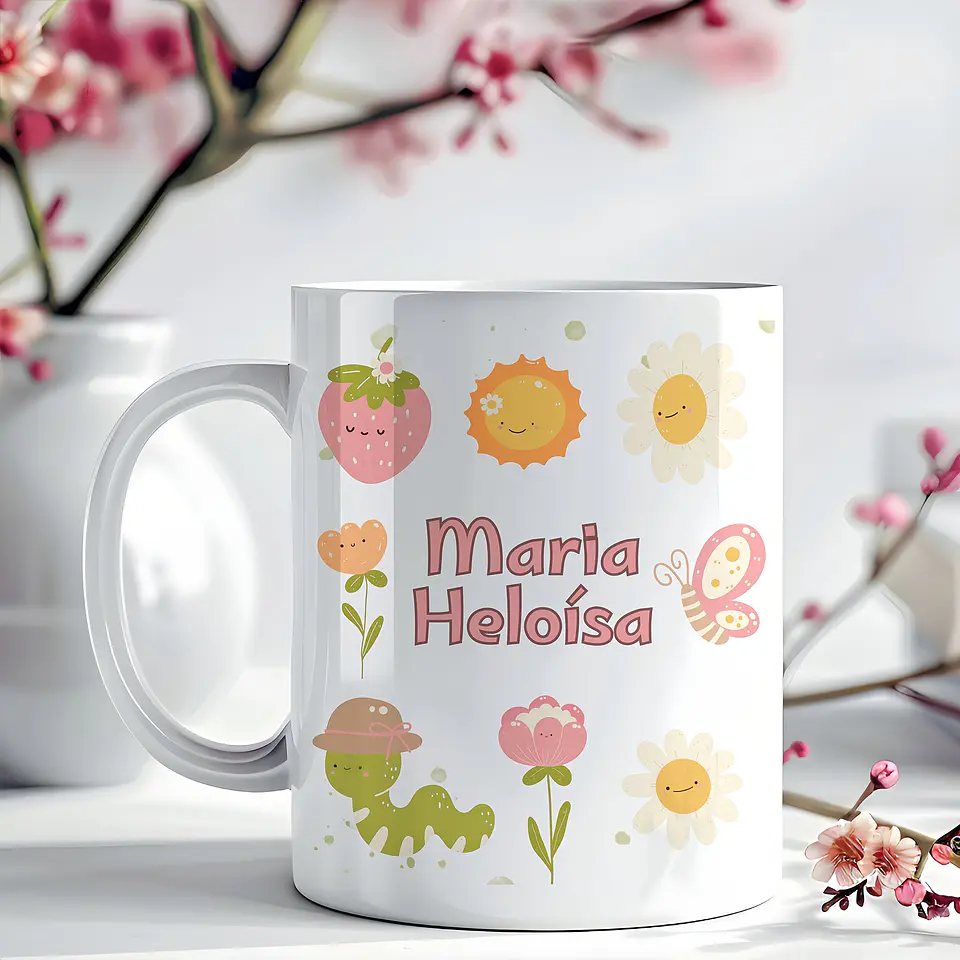Arquivo Digital Sublimação Caneca Bichinhos e Jardim 1