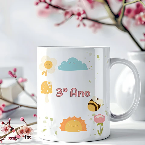 Arquivo Digital Sublimação Caneca Bichinhos e Jardim