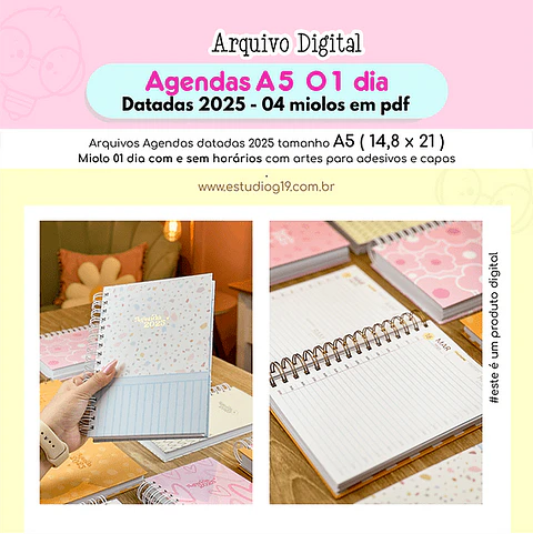Arquivo Digital Agendas A5 01 Dia Datadas 2025 - 04 miolos em pdf