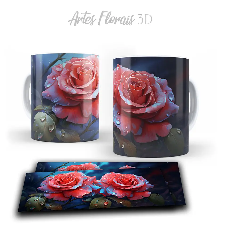 Pack Artes Kit Florais Sublimação Canecas 7