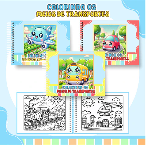 Arquivo Livro de Colorir Meios de Transportes