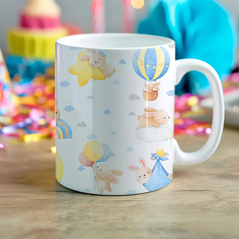Arquivo Digital Sublimação Arte Caneca Coelhinhos 1