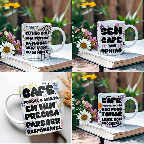 Arquivo Digital Sublimação Arte Caneca Café Frases