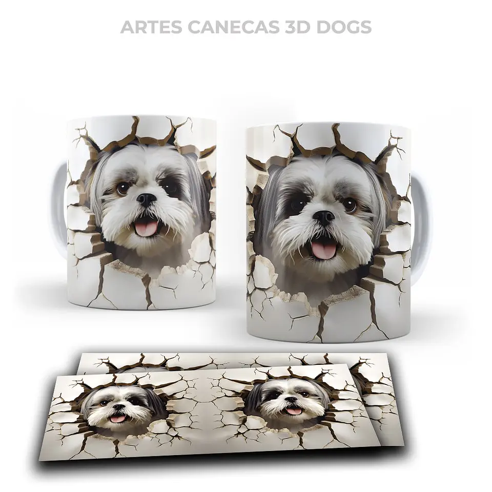 Arquivo Digital Sublimação Arte Caneca Dogs 1