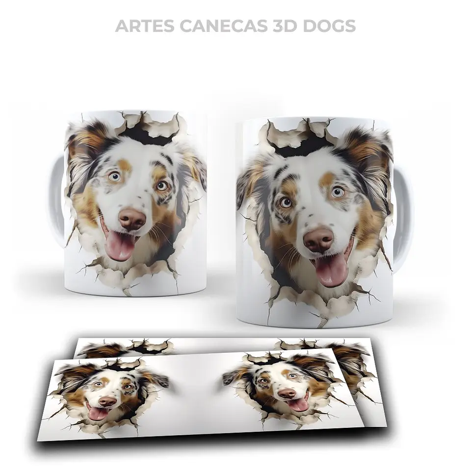 Arquivo Digital Sublimação Arte Caneca Dogs 5