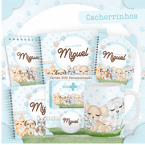 Arquivo Digital Caderneta E Livro Do Bebê Cachorrinhos