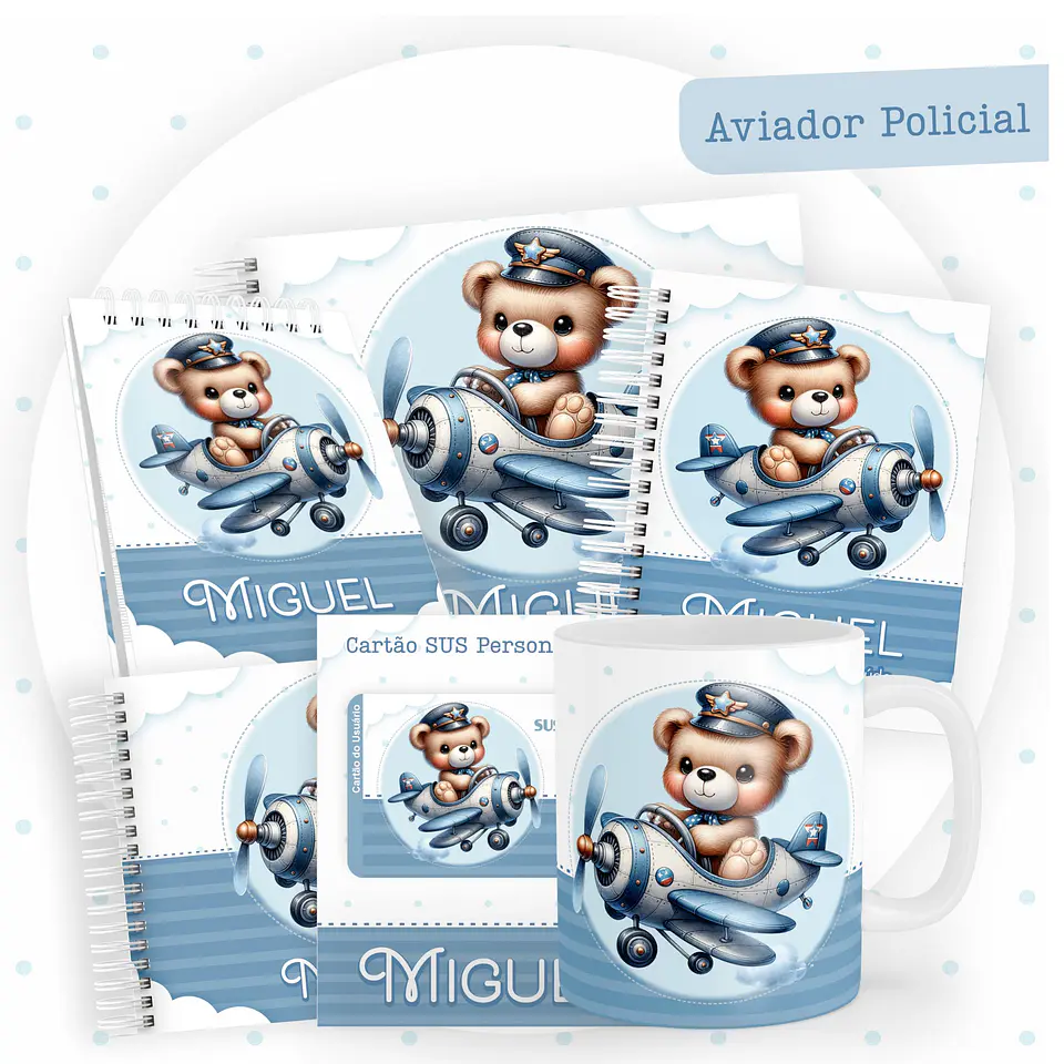 Arquivo Digital Caderneta Livro Do Bebê Aviador Policial 1