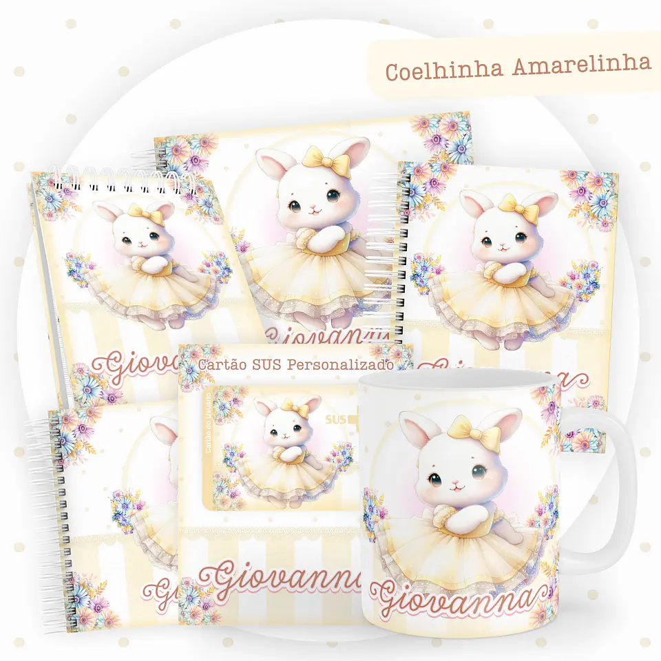 Arquivo Digital Caderneta Livro Do Bebê Coelhinha 1