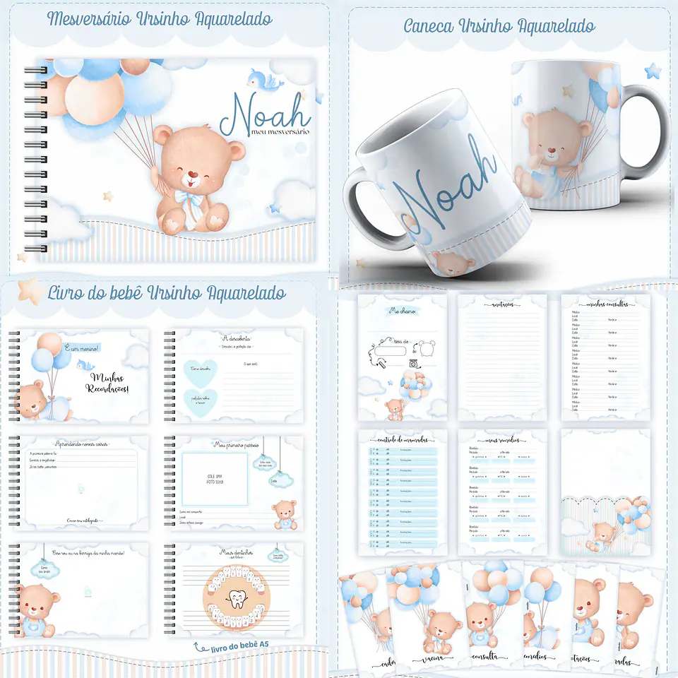Arquivo Digital Caderneta e Livro do Bebe Ursinho 2