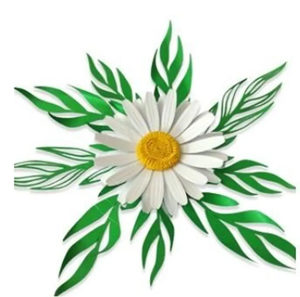 Arquivo Molde Flor Margarida + Folhagem 1