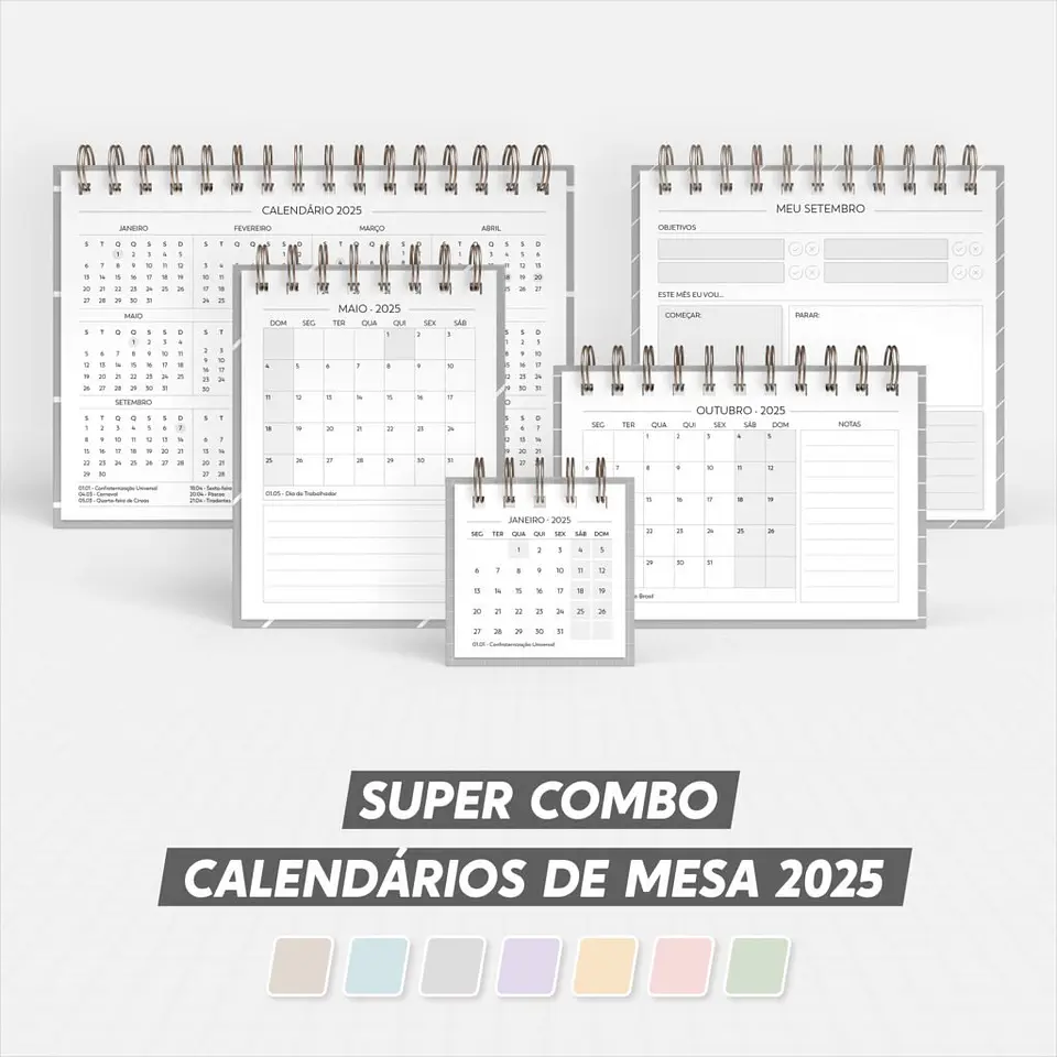 Arquivo SUPER COMBO de Calendário de Mesa 2025 1