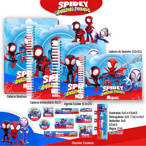 Arquivo kit Escolar Spidey e Seus Amigos 2025