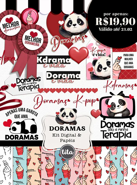 Kit Digital Doramas Panda Mania
