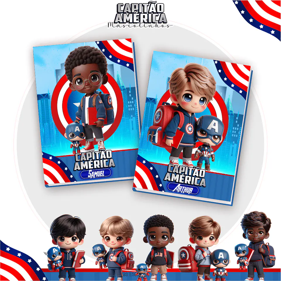 Arquivo Digital Pack Escolar Capitão América 3
