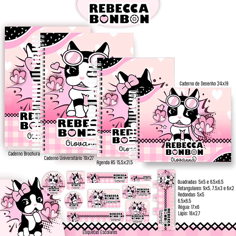 Arquivo Kit Escolar Rebecca Bonbon 2025