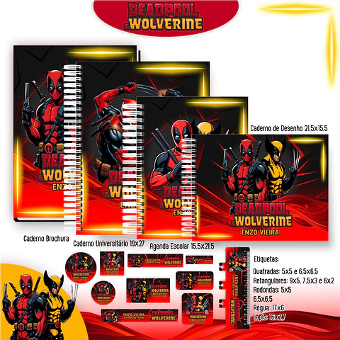 Arquivo Kit Escolar Deadpoll e Wolverine 2025