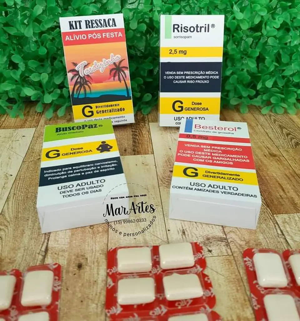 Arquivo Molde Caixas Remédios Kit Ressaca Festas 1
