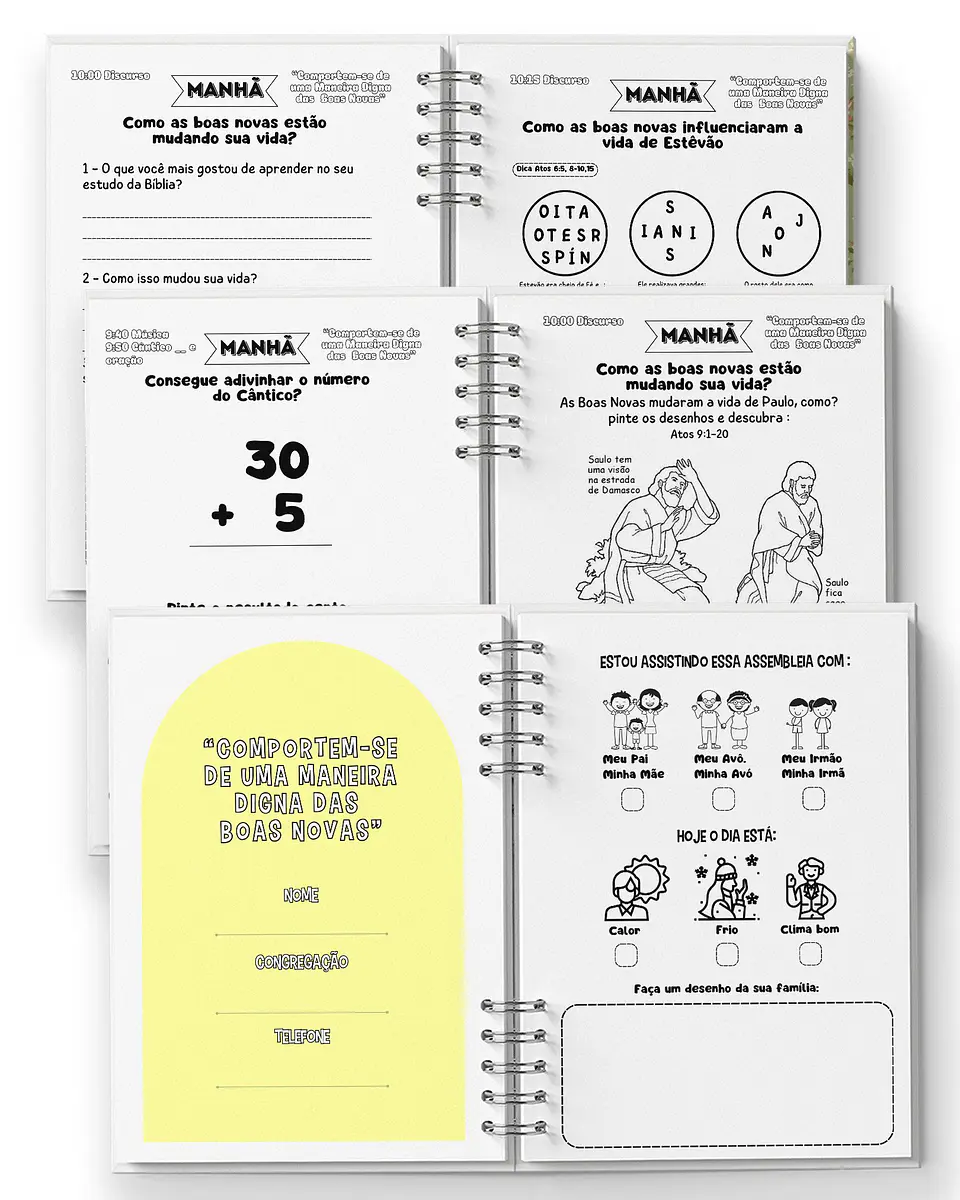 Kit Caderno Infantil Atividades Assembleias 2024|2025 4