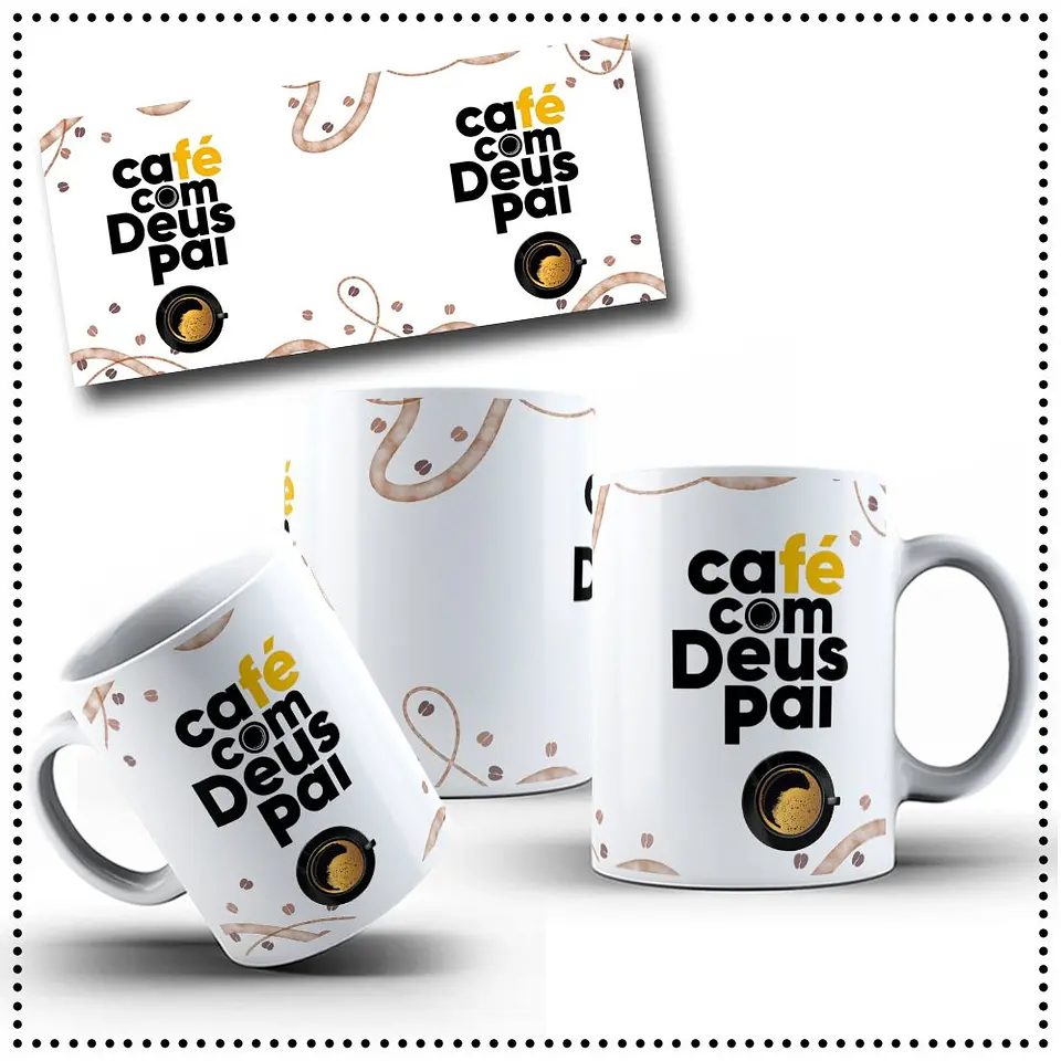 Arte Caneca Café com Deus Pai 5