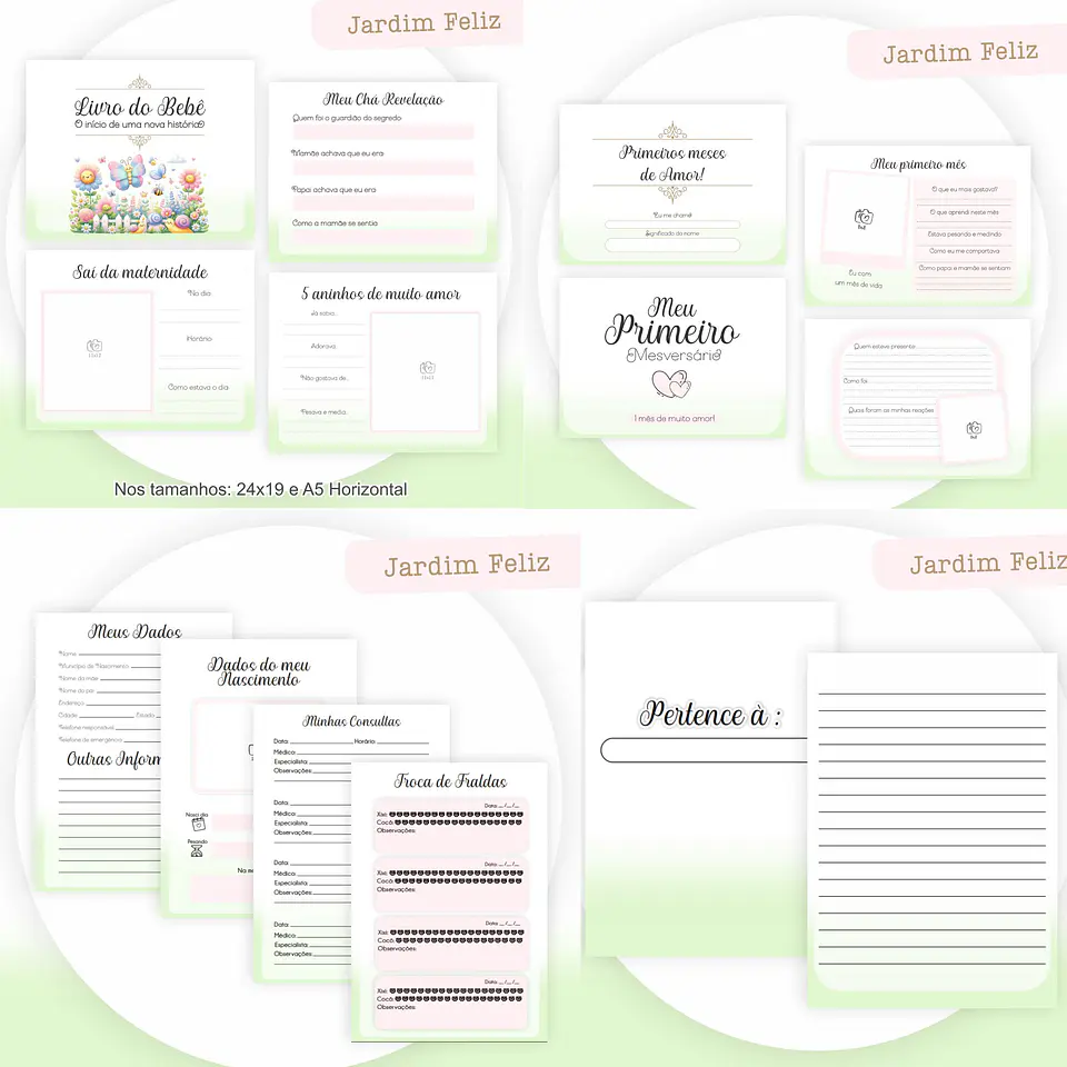 Arquivo Digital Pack Baby Jardim Feliz 2