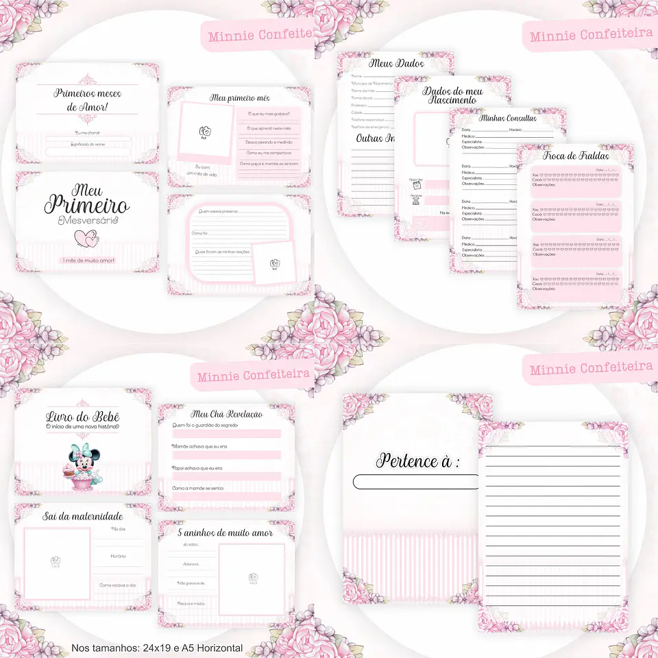 Arquivo Digital Pack Baby Minnie Confeiteira 2