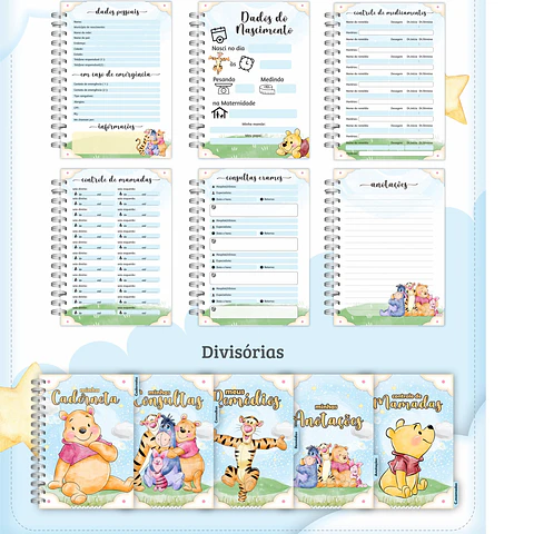 Arquivo Digital Caderneta e Cartão do Sus Ursinho Pooh