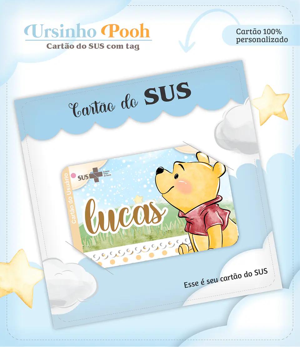 Arquivo Digital Caderneta e Cartão do Sus Ursinho Pooh 3