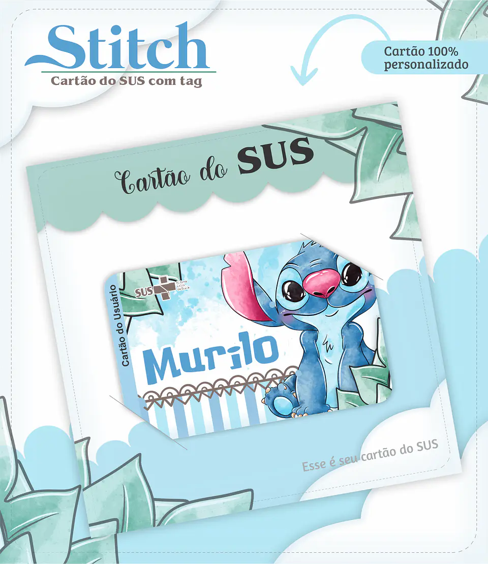 Arquivo Digital Caderneta e Cartão do Sus Stitch 3