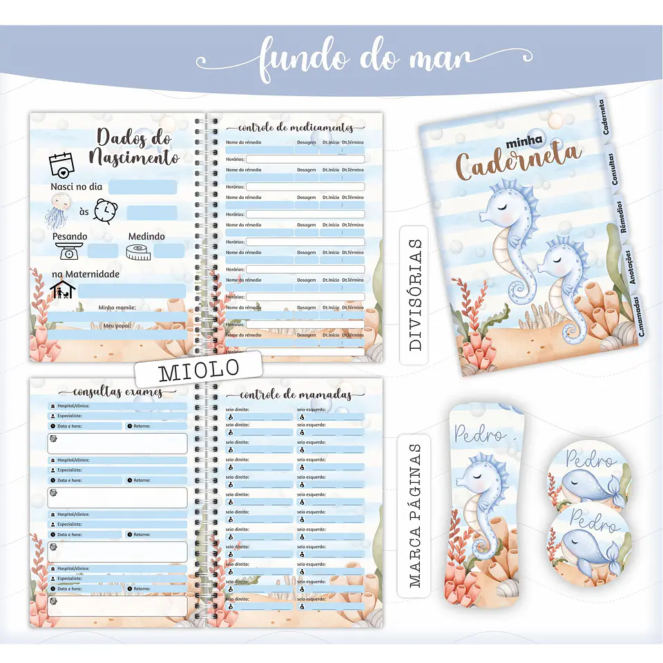 Arquivo Digital Caderneta e Cartão do Sus Fundo do Mar 3