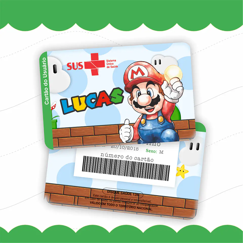 Arquivo Digital Caderneta e Cartão do Sus Super Mario 3