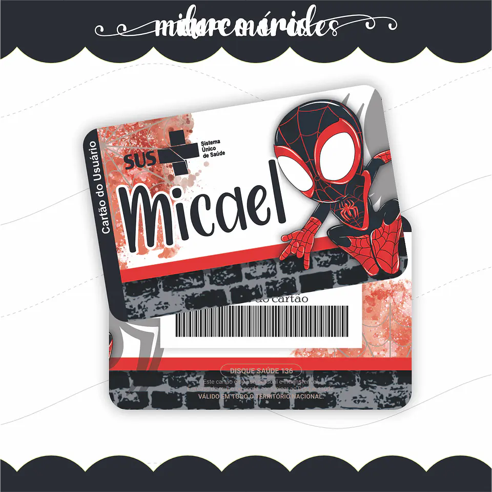 Arquivo Digital Caderneta e Cartão do Sus Homem Aranha 3