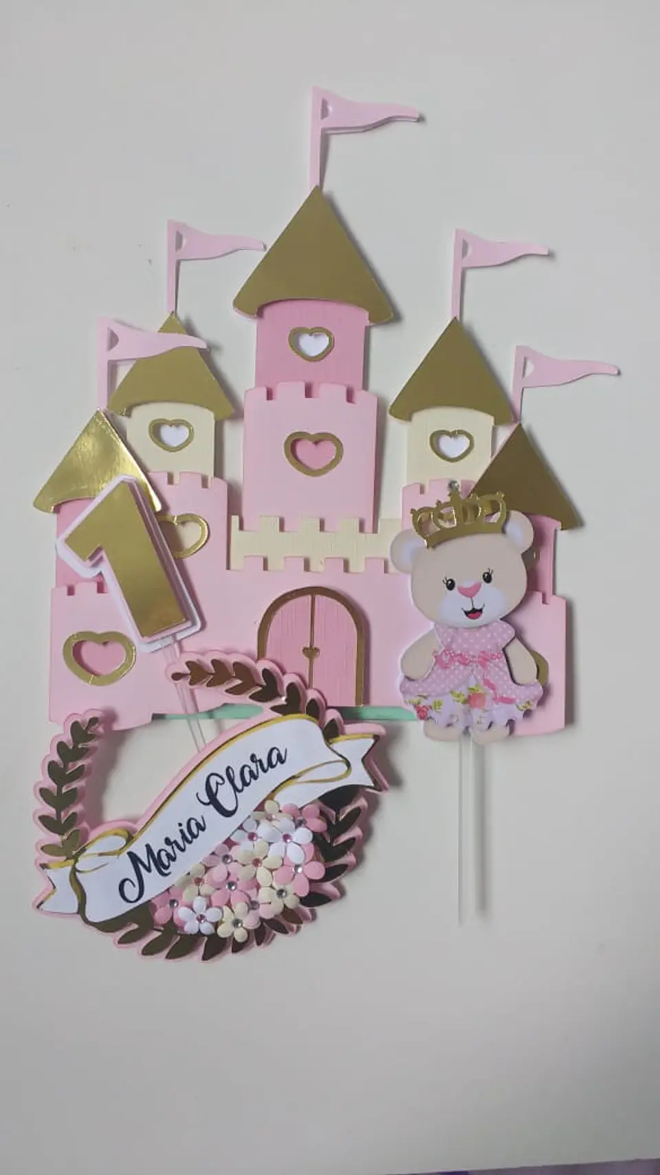 Arquivo de Corte Topo de Bolo Ursinha Princesa 1