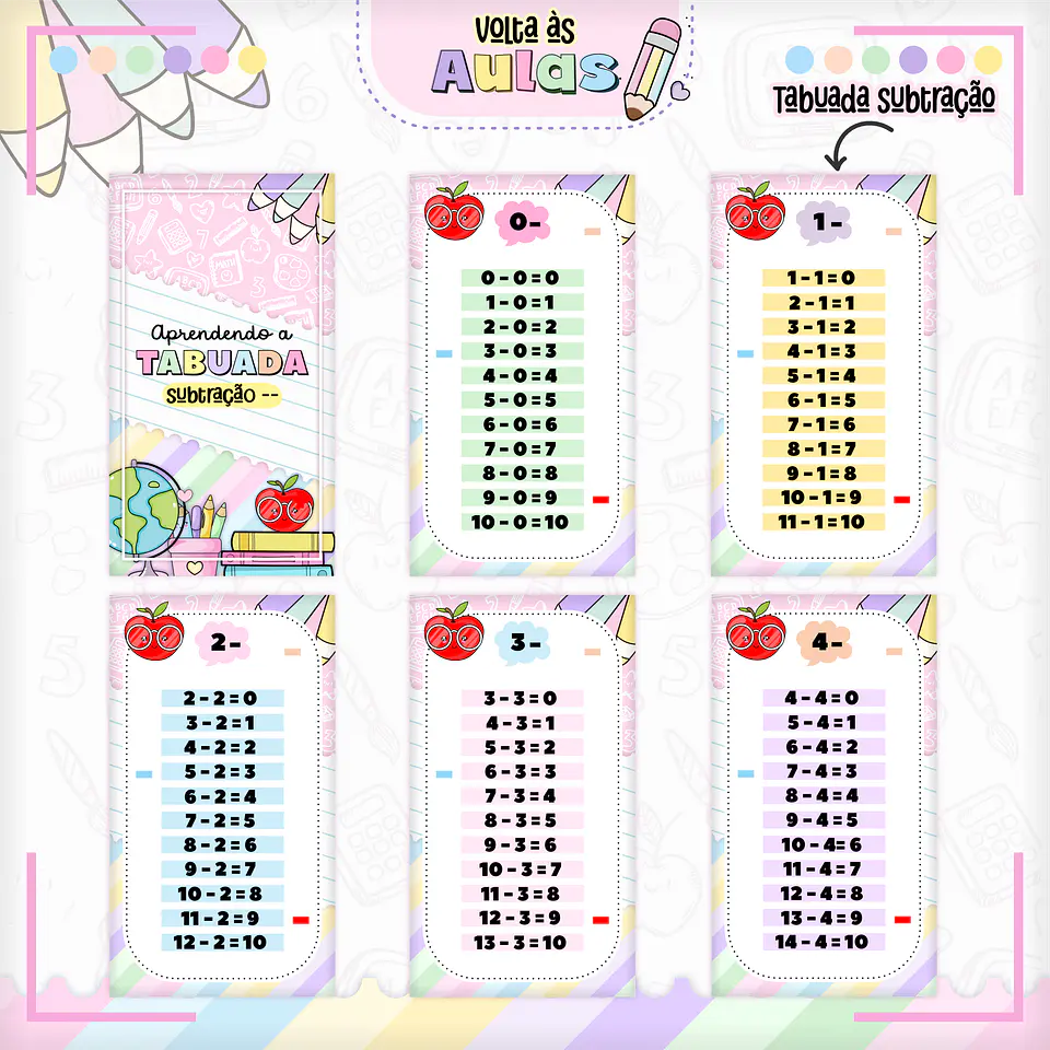 Arquivo Digital Voltas as Aulas Tabuada Menina 3