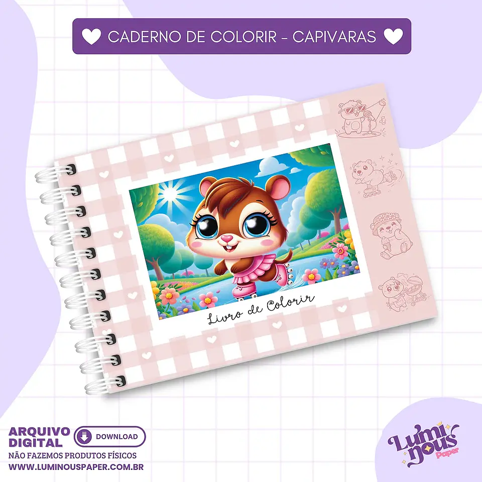 Arquivo Digital Livro de Colorir Capivaras 1