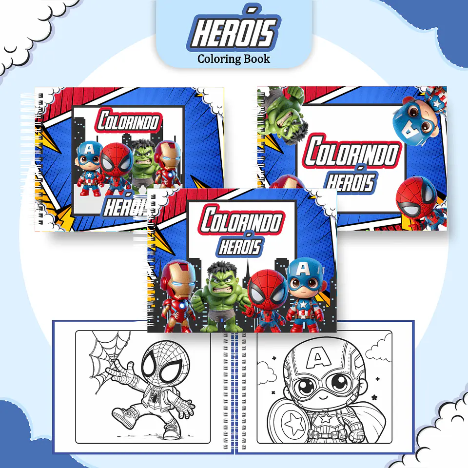 Arquivo Digital Livro de Colorir Heróis 1
