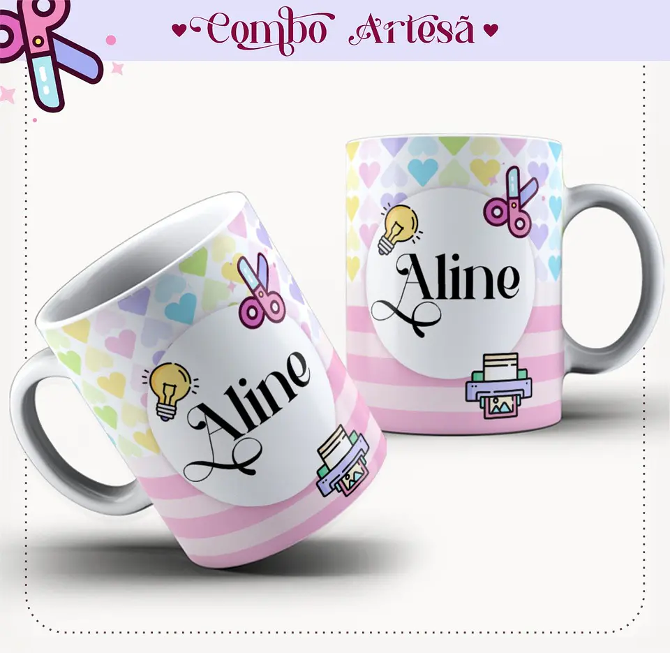 Arquivo Digital Kit Artesã p/ Encadernação + Canecas 8