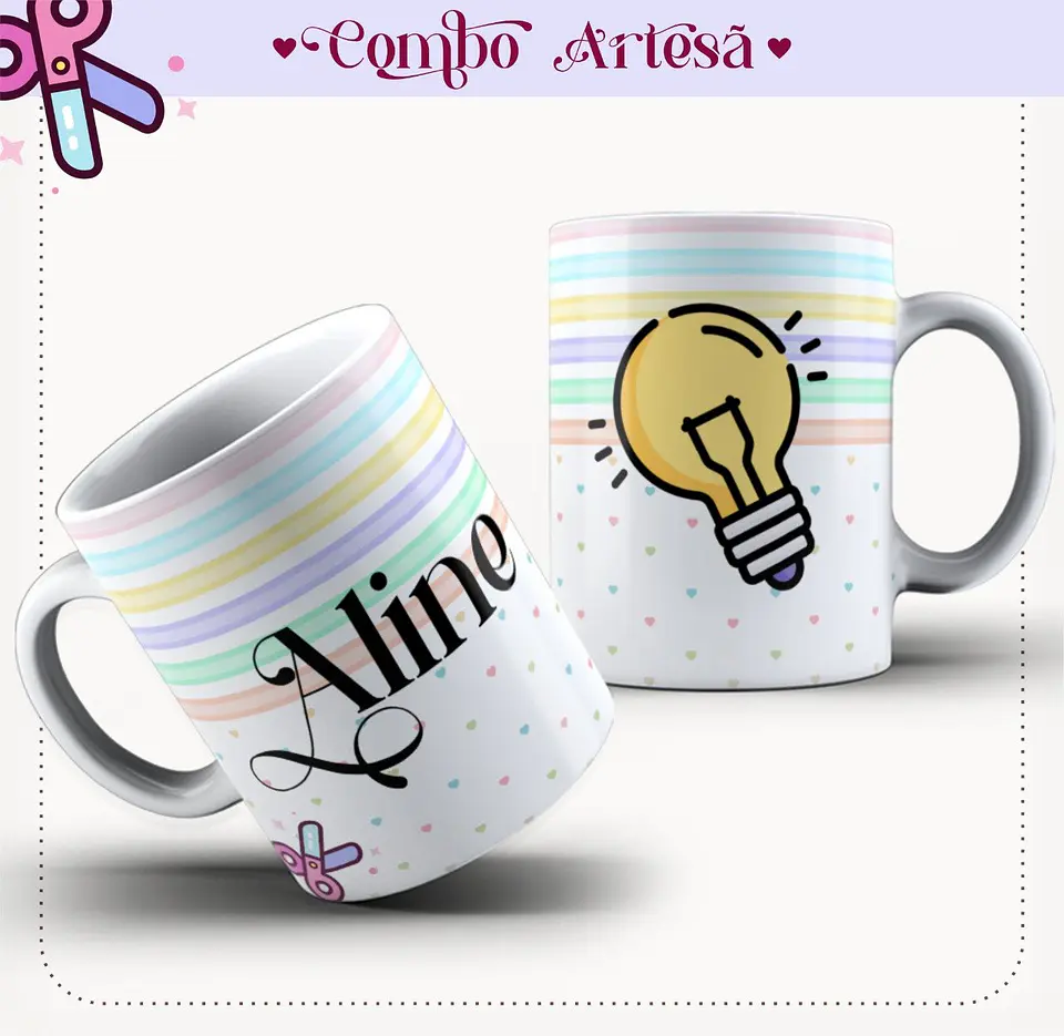 Arquivo Digital Kit Artesã p/ Encadernação + Canecas 9