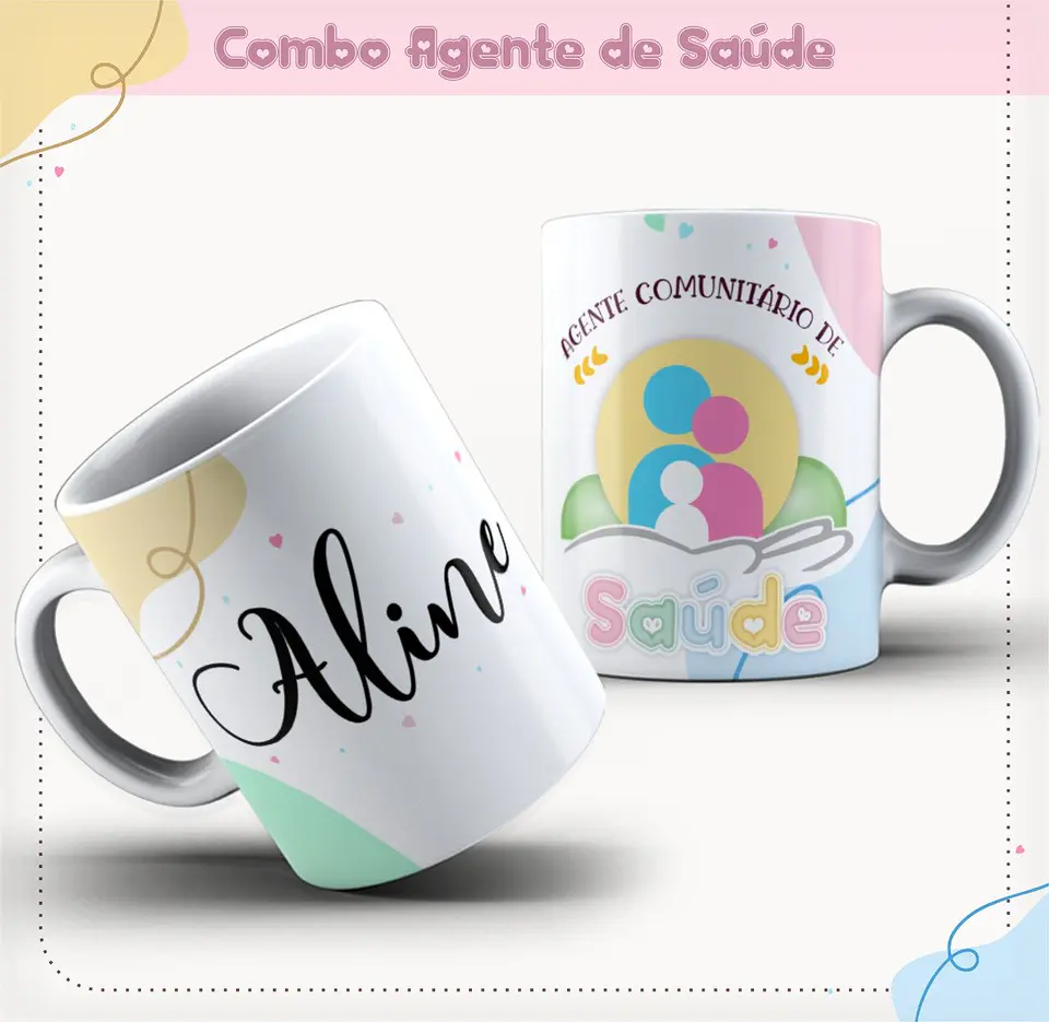 Arquivo Digital Kit Agente de Saúde p/ Encadernação + Canecas 8