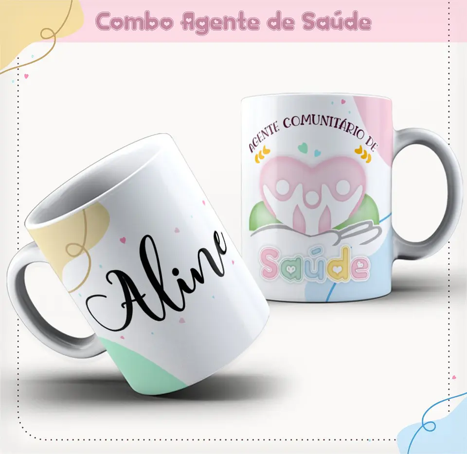 Arquivo Digital Kit Agente de Saúde p/ Encadernação + Canecas 9