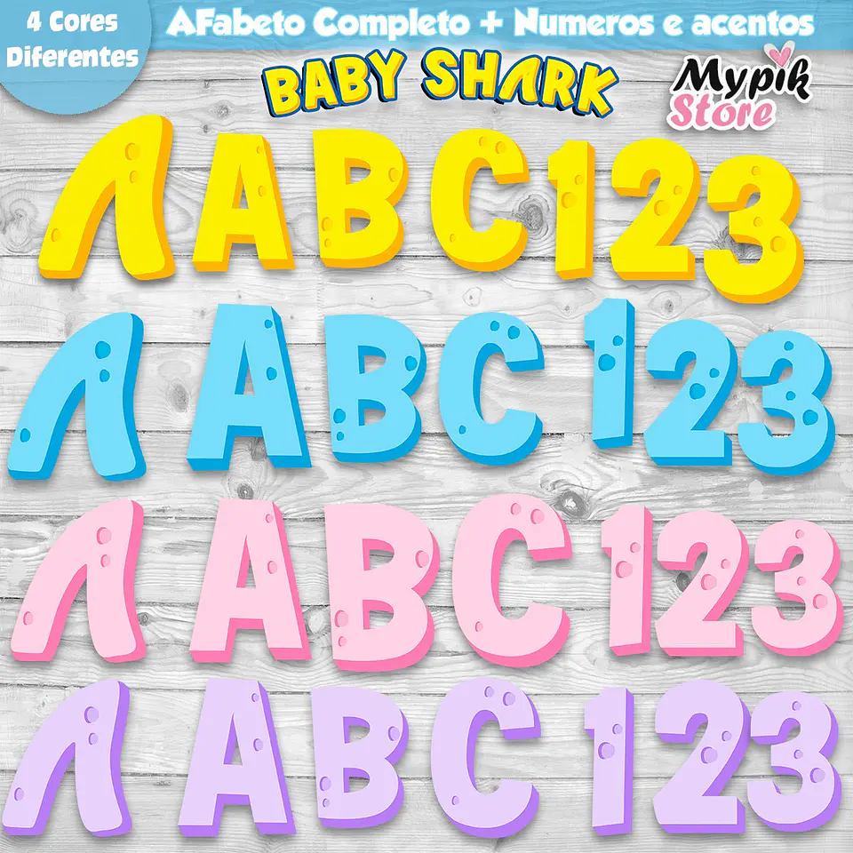 Arquivo Kit Digital Alfabeto Baby Shark 1