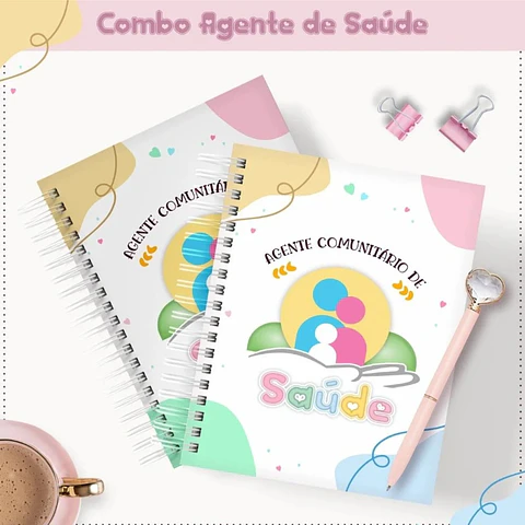 Kit Agente de Saúde p/ Encadernação + Canecas