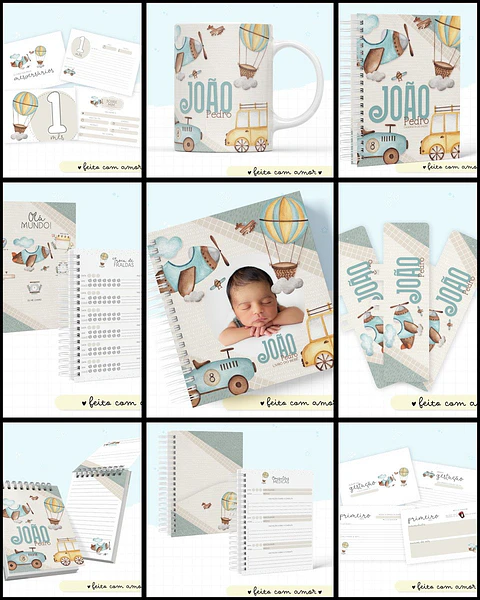Arquivo Digital Caderneta e Livro Bebê Transportes
