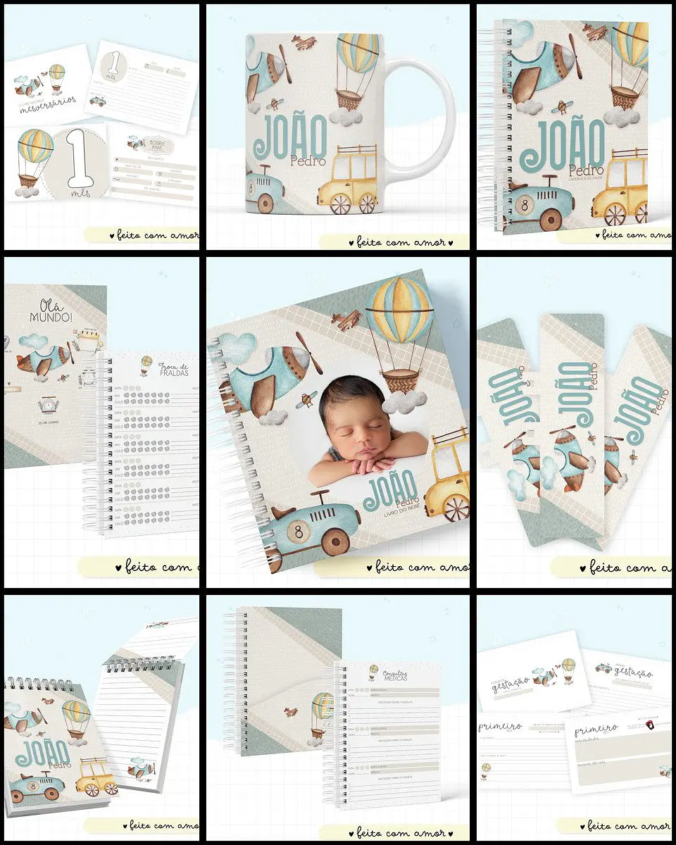 Arquivo Digital Caderneta e Livro Bebê Transportes 1
