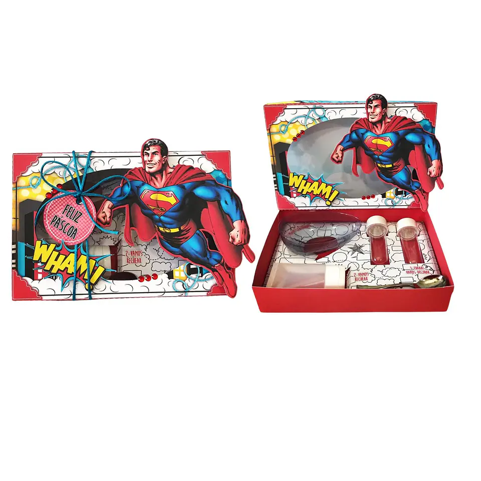 Arquivo de Corte Caixa Mini Confeiteiro Super Man 1