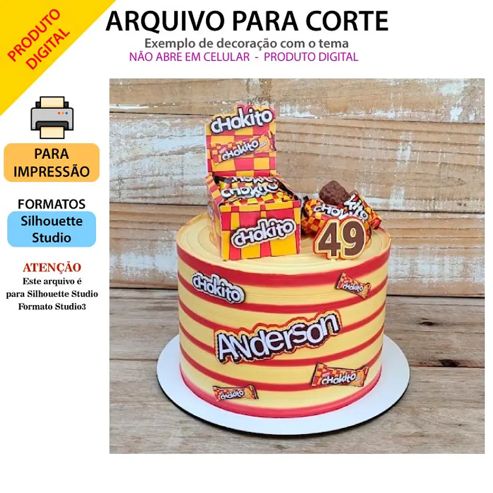 Topo de Bolo Chokito 1
