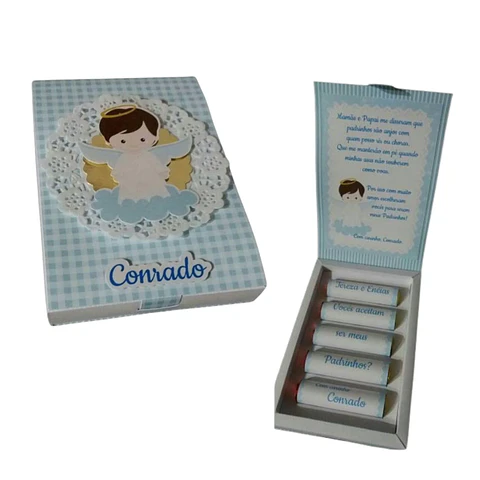 Arquivo de Corte Caixa Convite Batizado 5 Batons