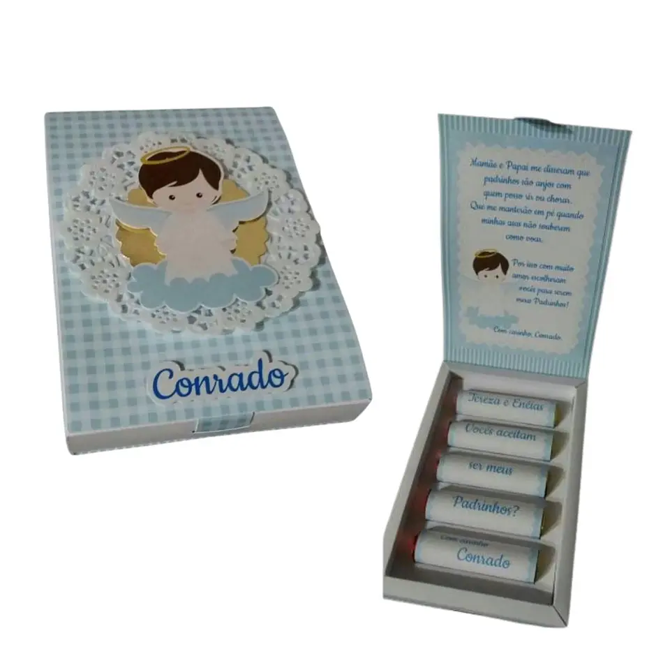 Arquivo de Corte Caixa Convite Batizado 5 Batons 1